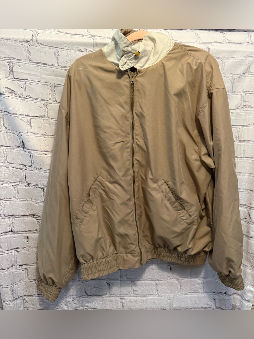 Lee Tan Bomber Jacket with Cream Collar